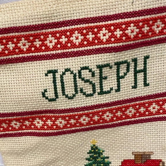 Cross stitch Holiday Stocking with Rocking Horse Design - Picture 4 of 9